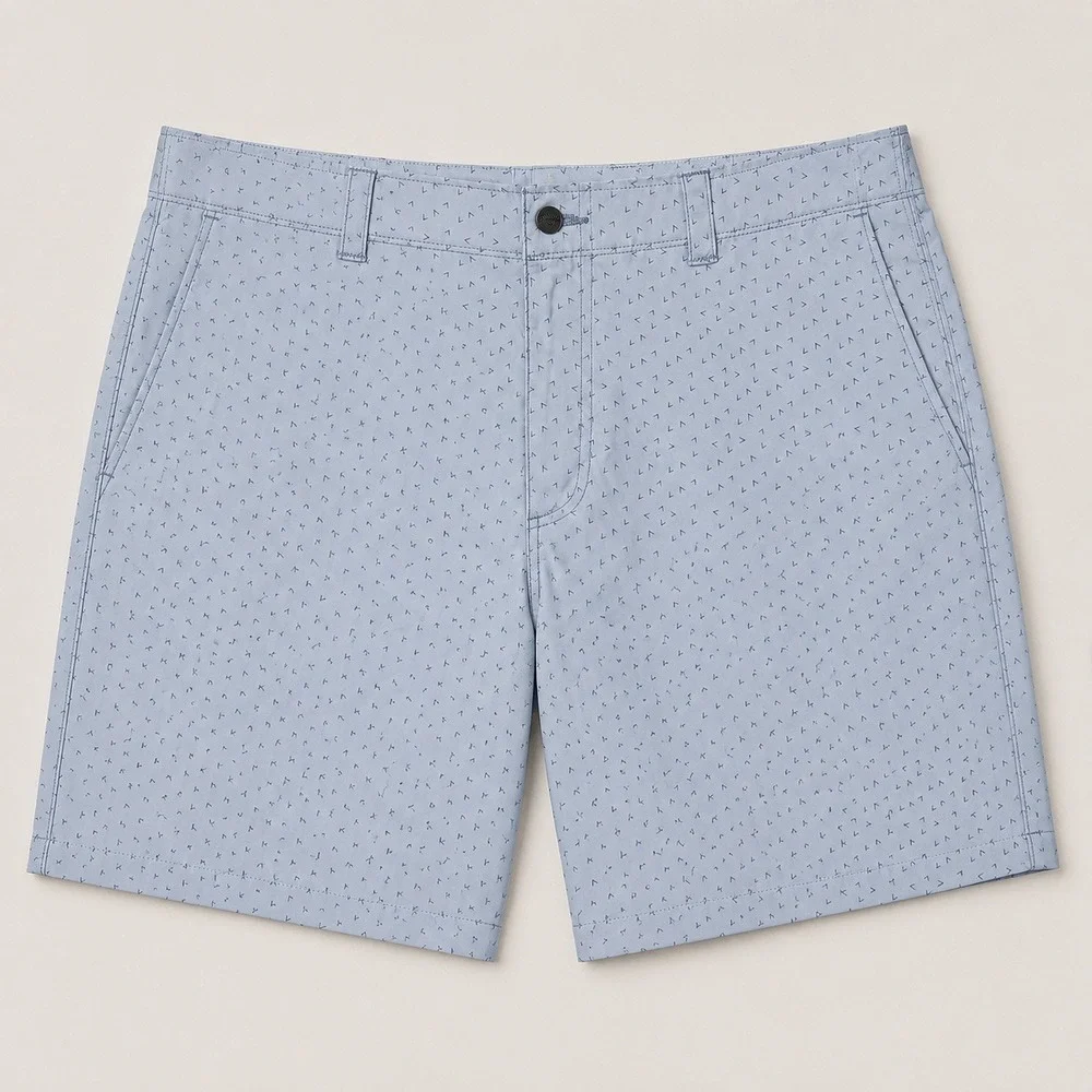 Callaway Golf Shorts Mens 34 Blue Geometric Chevron Print Performance Stretch